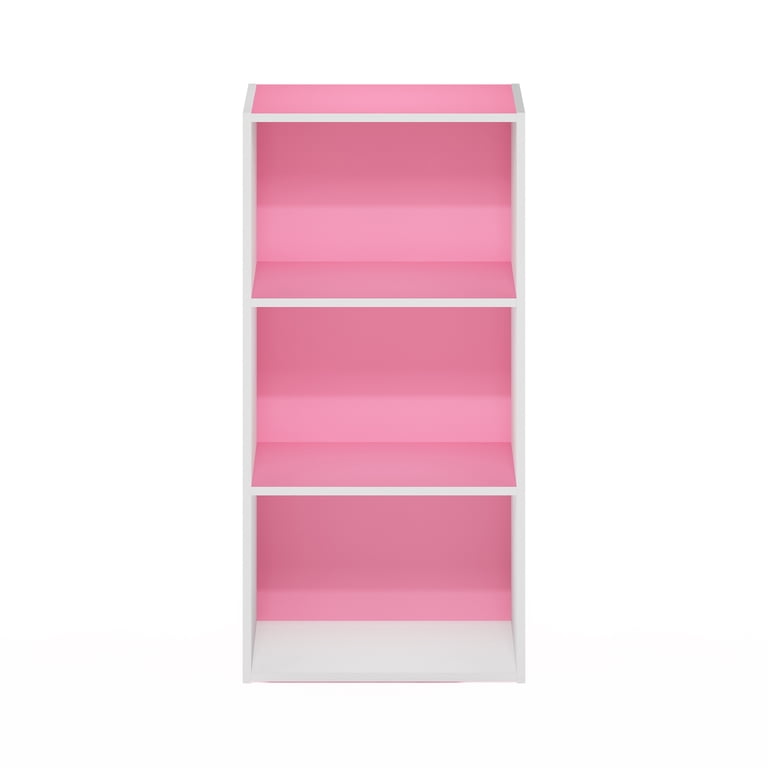 Furinno Luder 3-Tier Open Shelf Bookcase, Pink photo 4