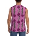 thumbnail image 4 of Uemuo Tulips Flowers Pattern Men's Sleeveless T-Shirt,Muscle Athletic Tank Top, Moisture-wicking Quick-dry Breathable Classic Tee Top for Gym Run Outdoor Sports-Large, 4 of 8
