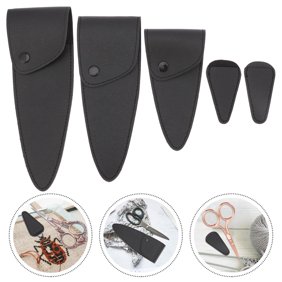 OATIPHO 5Pcs Black Sewing Scissor Sheaths Lightweight Protective Covers for Storage Durable and Reusable