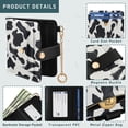 thumbnail image 5 of Small Wallet For Women Bifold Leather Pocket Coin Credit Card Holder With RFID Blocking White Black Cow Print Pattern, 5 of 6