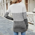thumbnail image 6 of Womens Color Block Patchwork Tunic Tops Crewneck Long Sleeve Dressy Casual T Shirts Loose Comfy Basic Fall Blouses Tops, 6 of 6