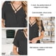 thumbnail image 5 of Blusa con hombros descubiertos y mangas acampanadas con cuello en V para mujer Blusa cruzada con giro frontal Blusa de color puro Negro M, 5 of 6