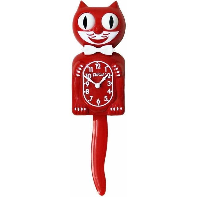 Kit Cat Klock Écarlate Rouge Gentlemen Cat Mignonne Horloge Murale