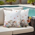 thumbnail image 5 of Easter Sheep Pillow Covers 2 Pack Watercolor Sheep Flowers Colored Eggs Pillowcase Waterproof Outdoor Throw Pillow Cover for Patio Garden Square Cushion 18”x18”, 5 of 9