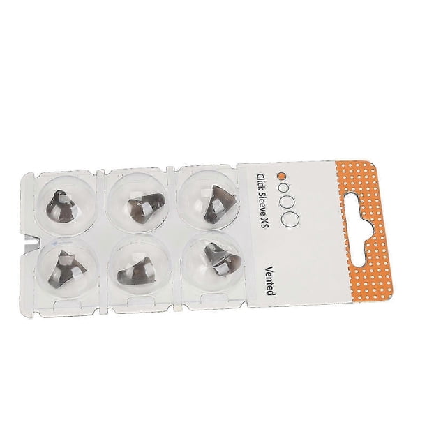 26-27 6pcs Click Sleeve Vented Silicone Anti Static Washable Sound Amplifier Click Sleeve Accessory Black Xs