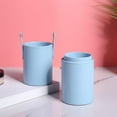 thumbnail image 4 of Leather Makeup Brush Holder Travel Cosmetic Pens Storage Cup Case (Blue), 4 of 9