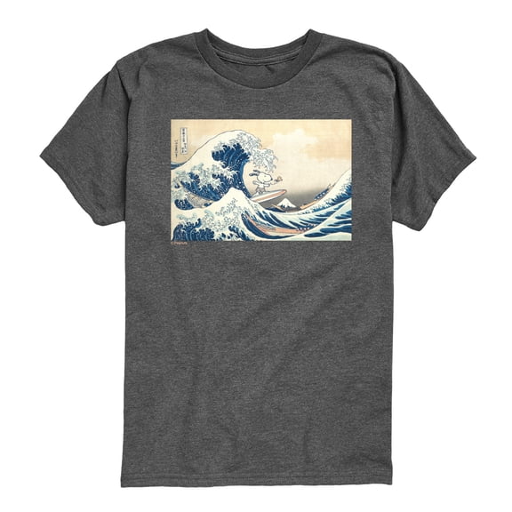 Peanuts - Snoopy Great Wave - Youth Boys Short Sleeve Graphic T-Shirt