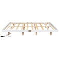 thumbnail image 3 of Pouseayar King Size Floating Bed Frame with LED Lights, Low Profile Platform Bed, White, 3 of 9