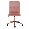 thumbnail image 5 of Duhome Office Desk Chair Velvet Tufted Computer Task Chair Rolling Chair Vanity Chair with Wheels for Bedroom Teen Girls, Pink and Gold, 5 of 7