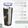thumbnail image 5 of Saxophone Music Instrument Vintage Stainless Steel Tumbler with Lid and Straw 20oz Vacuum Insulated Travel Mug for Hot & Cold Drinks Coffee Wine Water Cup, 5 of 7