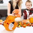 thumbnail image 4 of Halloween Candy Bags, Spooky Candy Bags, Pumpkin Bucket Non-Woven Tote Bags, Felt Cloth Goodie Bag with Handles, Halloween Treat Bags for Party Favors Snacks Chocolates Crayons Toys, 4 of 7