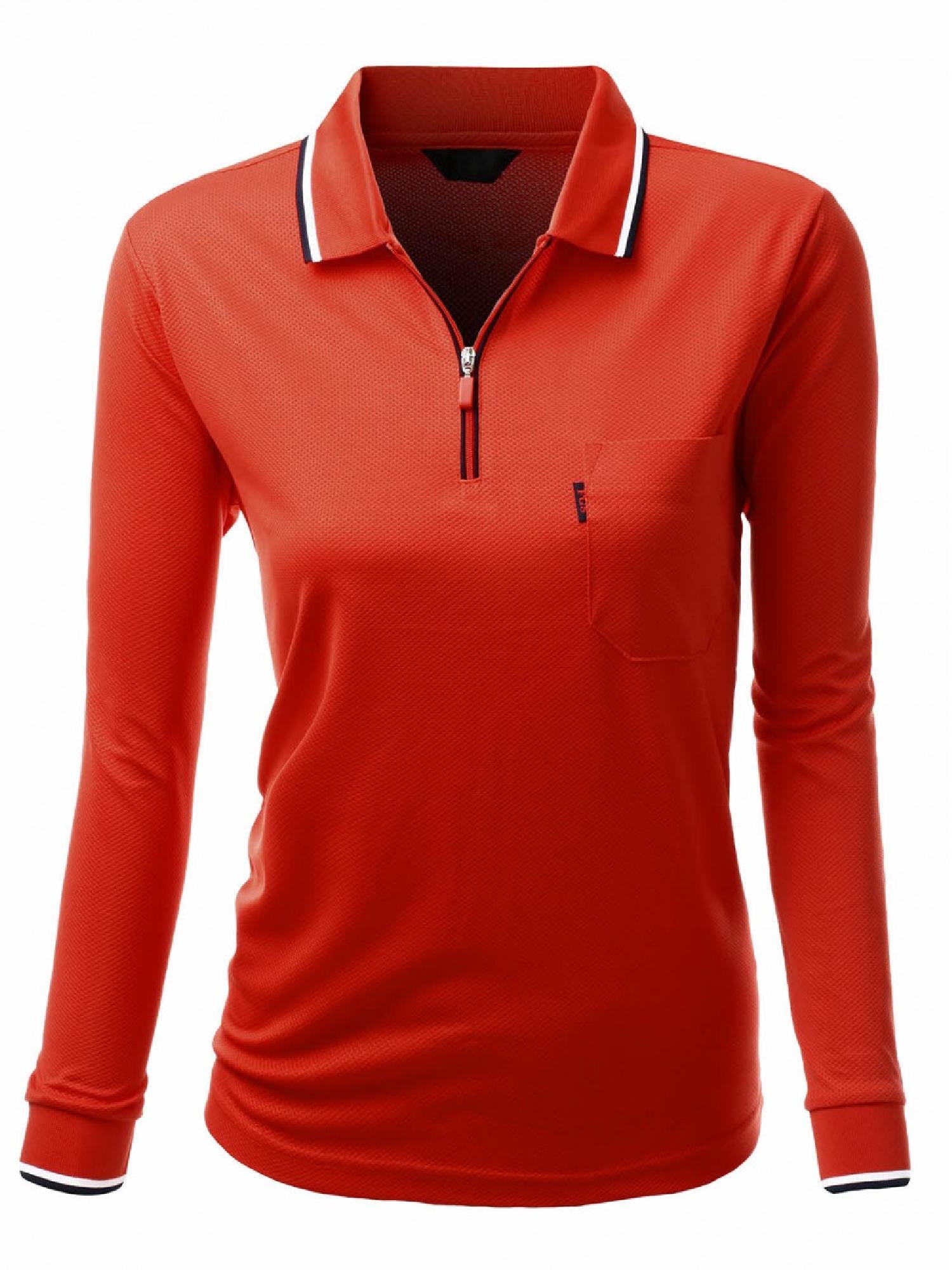 women's long sleeve polo shirts walmart