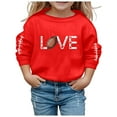 thumbnail image 1 of PMVFHDE Chandails en Molleton pour Enfants Garçon Fille Unisexe Manches Longues Chandail en Molleton Doux Graphique Enfants Mignon Col Rond Pulls Haut Vêtements pour Filles Rouge,160, 1 of 4