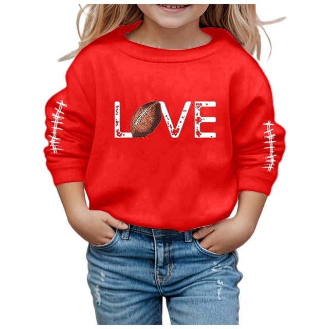 PMVFHDE Chandails en Molleton pour Enfants Garçon Fille Unisexe Manches Longues Chandail en Molleton Doux Graphique Enfants Mignon Col Rond Pulls Haut Vêtements pour Filles Rouge,160