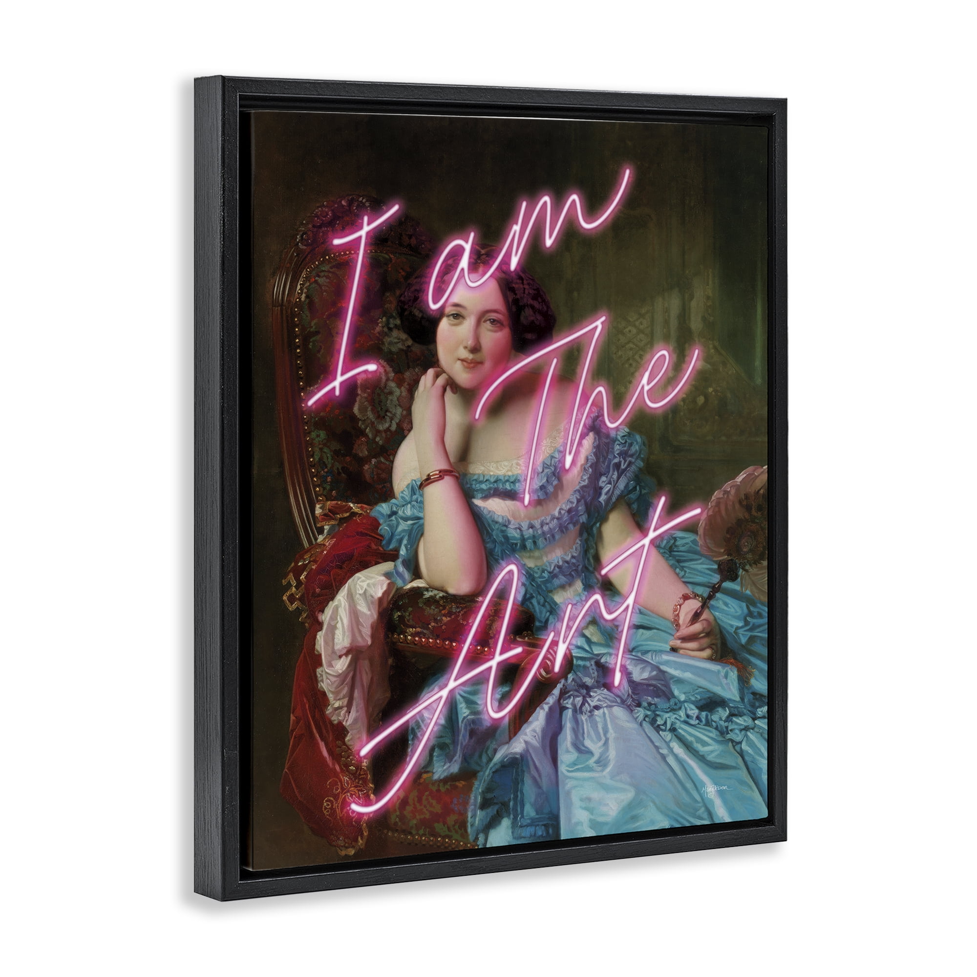Stupell Industries I Am The Art Portrait Black Framed Floater Canvas Wall Art, design by Mary Urban