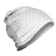 thumbnail image 1 of Abstract Unisex Beanie, Dots Inside Hexagons Motif, Hiking Outdoors, Grey Pink and White, by Ambesonne, 1 of 1