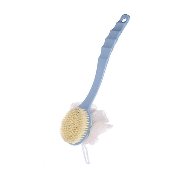 esponja de malla de baño para fregar la espalda con mango largo curvo para el baño exfoliante de la piel, cerdas de masaje adecuadas para mojado o seco, hombres y mujeres, azul ZefeiWu 9024715136312