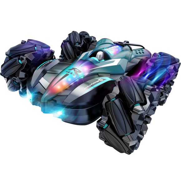 New Gesture Sensing RC Stunt Car With Lights Music Hand Gesture Remote Car 360° Double Side Glove Controlled RC Car Birthday Gifts Toys For 6 7 8 9 10 11 12 Year Old Boys
