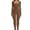 brown, variant on Women’s Ribbed Square-Neck Active Jumpsuit, Sexy Slim Fit Yoga One-Piece Outfit, Butt-Lifting Long/Short Sleeve Athleisure Romper, Stretchy Workout Bodysuit for Daily Fashion