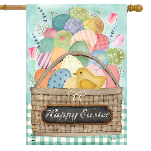 Briarwood Lane Colorful Easter Basket House Flag