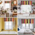 thumbnail image 5 of Mexican Stripes Valance Curtain Rainbow Colorful Stripe Gradient Window Valances Rod Pocket Short Curtains Window Treatments for Kitchen Bedroom Bathroom Laundry 56" x 16", 5 of 9
