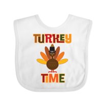 Inktastic Thanksgiving Turkey Time Boys or Girls Baby Bib