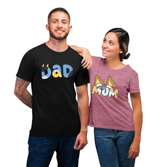 MOUSYA Dog Mom Shirt Mom and Dad Shirts Couple Outfit T-Shirt Casual Letter Graphic Top Tees