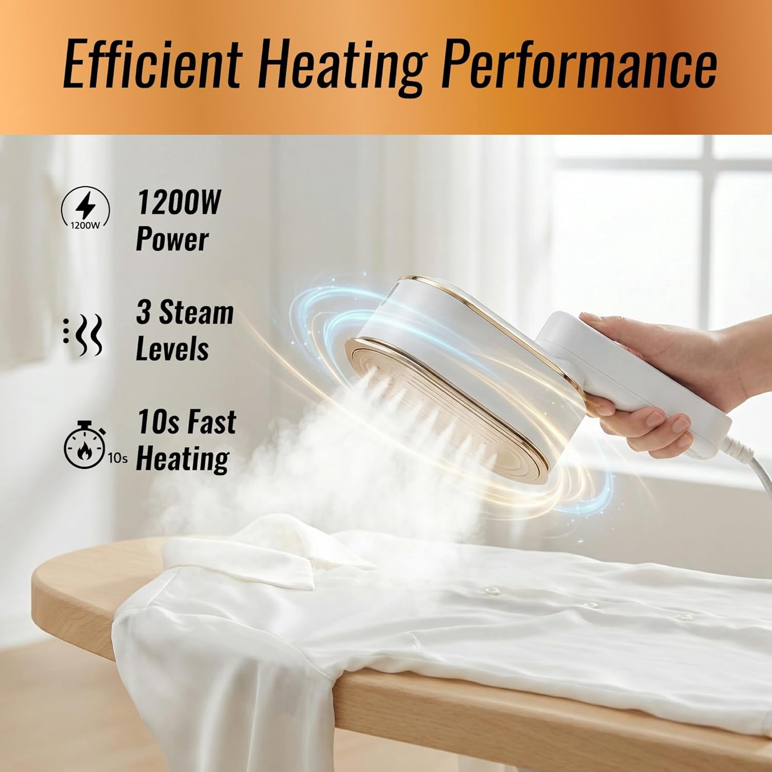 Steamer for Clothes Portable Travel - 1200W Handheld Garment 2 in 1 Steam Irons for Wrinkles - 10s Heat Up Mini Size Small Compact Lightweight Fabric Clothing Dress Steamers for Traveling