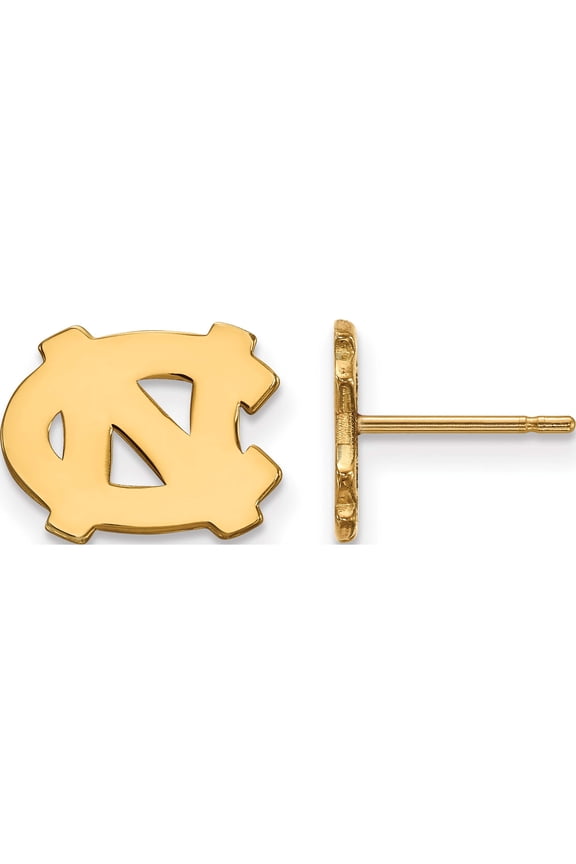 Ss/Gold Plated Sterling Silver With Gp Logoart University Of North Carolina Xs Post Earrings (10 X 12) Made In United States gp008unc