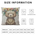 thumbnail image 5 of Bear Floral Girl Throw Pillow Cover Nursery Boho Woodland Pillow Case  Decorative Men Women Boy Girl Room Cushion Cover for Home Couch Bed, 5 of 5