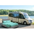 thumbnail image 2 of 1000 Thread Count RV Sheet Sets 36X75" Cot Bed Size Aqua Green Solid Egyptian Cotton Soft And Smooth Bed Sheets for Campers, RV Bunk And Truck Sleeper with 8 inch deep pocket, 2 of 7