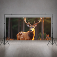 thumbnail image 7 of Wildlife Themed Realistic Deer Image Backdrop Banner Background Party Decorations Photography Props Forest Themed Events Nature Inspired Gatherings Outdoor Celebrations, 7 of 7