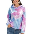 thumbnail image 1 of Sudadera con capucha de manga larga con estampado Tie Dye Color degradado Sudadera con capucha de moda para mujer Degradado azul y morado S, 1 of 5