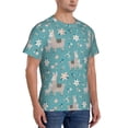 thumbnail image 4 of Yiaed Teal Mama Llama Print Mens Short Sleeve Tight Fit T-Shirt, Crewneck Casual Tee-3X-Large, 4 of 5
