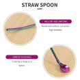 thumbnail image 4 of Rainbow Ice Tea Spoon with Straw Handle, Stainless Steel Titanium Rainbow Plating,4 Pieces, 4 of 5