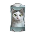 thumbnail image 6 of Lsque Funny Cat Print Men's Cotton Blend Sleeveless Muscle Shirts (S-3XL)- Moisture Wicking, Odor Protection, UPF 30+,Medium, 6 of 8