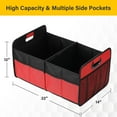 thumbnail image 4 of Simple Deluxe Car Trunk Organizer for Car,50L Large Capacity, Collapsible 2 Compartment Automotive SUV Accessories, 600D Waterproof Oxford Polyester & Non Slip Bottom, Reinforced Handle, Red, 4 of 7
