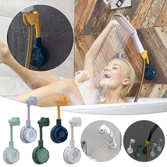 Vaidha Bathroom Drop Glue Vacuum Shower Bracket Suction Cup Base Universal Steering Shaking Rotating Shower Bracket Without Punching