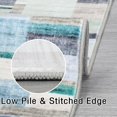 thumbnail image 3 of Aoile 5x7 Area Rug Washable Rug, Soft Abstract Checkered Rug for Bedroom, Non Slip Stain Resistant Throw Carpet, Blue, 3 of 7