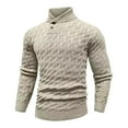 thumbnail image 3 of BSDJILFG Men's Dressy Cable-Knit Sweater Buttoned Mock Neck Pullover for Fall & Winter,S-3XL, 3 of 3