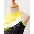 thumbnail image 6 of DPOIS Girls Sleeveless Halter Neck Gymnastic Ballet Dance Leotard with Hair Band Yellow 12, 6 of 7