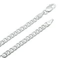 thumbnail image 5 of 3.5mm Solid .925 Sterling Silver Flat Cuban Link Curb Chain Necklace, 30 inches, 5 of 7