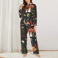thumbnail image 6 of Salouo Mushroom With Snails Pattern Women's Pajamas Set Long Sleeve Button Down Sleepwear Soft Pj Lounge Sets for women 2 Piece Pjs Set with Long Pants -X-Large, 6 of 8