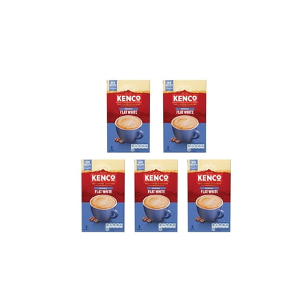 Flat White Instant Coffee Sachets s 8x14.8g (Pack of 5, Total 40 Sachets, 592g)