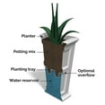 thumbnail image 4 of Exlonjet 34in Tall Planter - White - Durable Self Watering Resin Planter (8806-W), 4 of 5