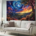 thumbnail image 5 of Galaxy Space Tapestry Trippy Mountain Starry Sky Misty Forest Fantasy Landscape Tapestry Wall Hanging for Bedroom Aesthetic Living Room Home Decor, 60X40IN, 5 of 5