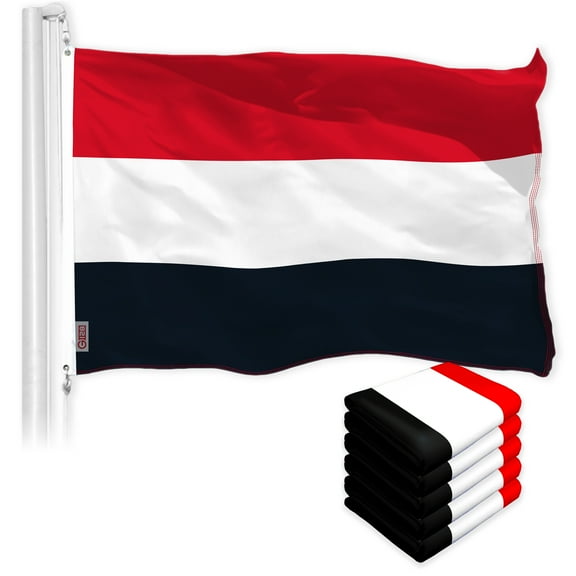 G128 – 5 Pack: Yemen (Yemeni) Flag | 3x5 feet | Printed 150D – Indoor/Outdoor, Vibrant Colors, Brass Grommets, Quality Polyester, Much Thicker More Durable Than 100D 75D Polyester