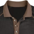 thumbnail image 4 of Previn Men's Polo Shirt Cotton Fashion Soft Top Button Fall Winter Blouse Date Night Long Sleeve Fall Casual Slimming Dark Grey Large, 4 of 5