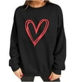 thumbnail image 5 of Avrnliq Womens Wine Red Valentine's Day Sweatshirt Hoodie, Cozy Fleece with Heart Print, Romantic Classic Gift for Her,Size M, 5 of 8