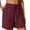 Red, variant on Wangmeiwg Women's Linen Shorts Solid Color Comfortable Wide Leg Leisure Shorts Five Eighths Pants Harem Pants Women